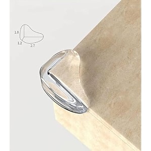 jialto baby proofing corner guards - self adhesive transparent l shape edge protectors for child safety on furniture l shape pack of 10