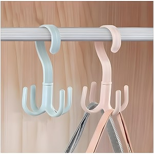 jialto multi-function 360 rotatable 4 claw hook closet hanger organizer 10 pack blue pink green beige