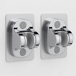 jialto 2 pcs self adhesive shower head holder - adjustable angle strong adhesive waterproof wall mount bracket for ultimate shower convenience