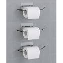 JIALTO 3 Pcs Self Adhesive GI Steel Toilet Paper Holder Self Adhesive/Toilet Paper Roll Holder/Tissue Paper Roll Holder for Bathroom/Nepkin Holder/Towel Holder (Black)