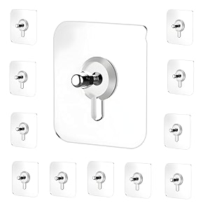 jialto self adhesive wall hooks 20 pcs- no drill nail hooks for wall heavy duty screw sticker hooks for clock kitchen accessories clothes and home organizer transparent plastic