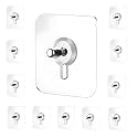 JIALTO Self Adhesive Wall Hooks 20 Pcs- No Drill Nail Hooks for Wall, Heavy Duty Screw Sticker Hooks for Clock, Kitchen Accessories, Clothes and Home Organizer, Transparent Plastic