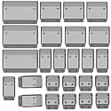 JIALTO 25-Piece Acrylic Drawer Organizer Tray Set – Multipurpose Clear Plastic Storage Bins for Makeup, Cosmetics, Jewelry, Kitchen, Office, Bathroom &amp; Dressing Table Drawer Organizer (Black)