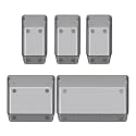 JIALTO 5-Piece Acrylic Drawer Organizer Tray Set – Clear Plastic Multipurpose Storage Bins for Makeup, Cosmetics, Kitchen, Stationery, Bathroom &amp; Dressing Table Drawer Organization (Black)