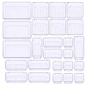 JIALTO 25-Piece Acrylic Drawer Organizer Tray Set – Clear Plastic Storage Bins for Makeup, Cosmetics, Jewelry, Kitchen, Office, Bathroom &amp; Dressing Table Drawer Organizer (Purple)