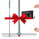 JIALTO® Floor Cleaning Mop with 180° Adjustable Handle & Silicone Squeegee Wiper Combo for Bathroom, Kitchen, Window, Floor Cleaning – Wall Mounted Mop Holder & Hook Combo Set for Easy Storage