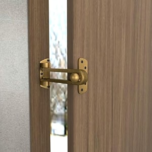 jialto high-security swing bar door guard lock  heavy-duty brass auxiliary safety latch for home office amp hotel brass pack of - 2