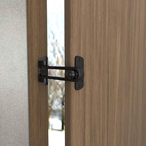jialto high-security swing bar door guard lock  heavy-duty brass auxiliary safety latch for home office amp hotel black pack of - 1