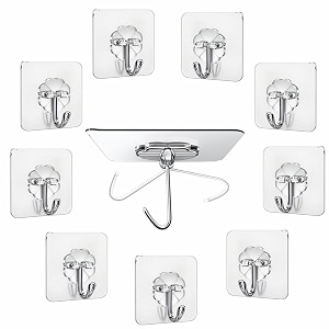 jialto 10 pcs adhesive wall hook for wall hanging hooks for wall without drilling self adhesive hooks for heavy duty strong love hook home accessories items