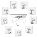 JIALTO 10 Pcs Adhesive Wall Hook for Wall Hanging Hooks for Wall Without Drilling, Self Adhesive Hooks for Heavy Duty Strong Love Hook Home Accessories Items