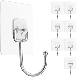 jialto 5pcs large adhesive hooks 22ibmax waterproof and rustproof wall hooks for hanging heavy duty stainless steel towel and coats hooks to use inside kitchen bathroom home and office