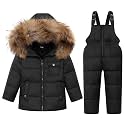 JiAmy Kids 2-Piece Snowsuit Puffer Jacket and Snow Pants
