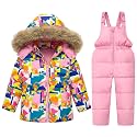 JiAmy Kids 2-Piece Snowsuit Puffer Jacket and Snow Pants
