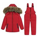 JiAmy Kids 2 Piece Snowsuit Set Girl Winter Hooded Puffer Jacket &amp; Snow Bib Pants Boy Ski Suits(1-12Y)