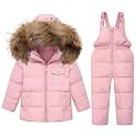 JiAmy Kids 2-Piece Snowsuit Puffer Jacket and Snow Pants