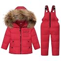 JiAmy Kids 2-Piece Snowsuit Puffer Jacket and Snow Pants