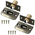Jiayi 2 Pack Ball Catch Door Hardware - Adjustable Drive-in Latch for Top of French Doors - Invisible Pantry Ball Bearing Door Catch - Bronze