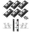 Jiayi 6 Pack Ultra Thin Magnets Latch, 30 Lb Kitchen Door Magnetic Catch Screw on Adhesive, Strong Cabinet Double Magnet Catch for Wardrobe Closet Door Drawer Wardrobe Cupboard Closing