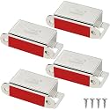 Jiayi Magnetic Catch 4 Pack Magnetic Cabinet Latch 30 lbs Cabinet Door Magnets Closure Stainless Steel Magnetic Door Closures for Kitchen Wardrobe Door Close Closet