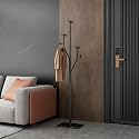 JIAYUEJU Freestanding Coat Rack Marble Base Coat tree Heavy Duty(Black) | Tree-shaped Easy Assembly Space Saver Metal Frame 8 Hooks for Entryway Bedroom Living Room Office Corner