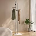 JIAYUEJU Metal Standing Coat Rack for Entryway Bedroom Living Room (Black)