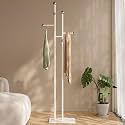 JIAYUEJU Metal Standing Coat Rack for Entryway Bedroom Living Room (White)