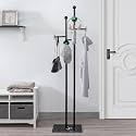 JIAYUEJU Metal Standing Coat Rack for Entryway Bedroom Living Room (Black)