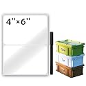 JIEHENG 100Pcs Clear Large Labels for Storage Bins,6x4 Inch Labels