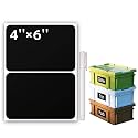JIEHENG 100Pcs Large Black Labels for Storage Bins,6x4 Inch Labels