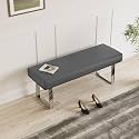 JIEXI 55" Grey PU Leather Bench Footstool with Heavy Duty Metal Legs