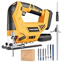 Jig Saw Compatible with Dewalt 20V Max Battery (No Battery), Cordless Jig Saw Brushless Jigsaw Tool with LED Light, 0°- 45° Bevel Cuts, 3 Orbital Settings for Straight/Curve/Circle Cutting