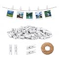 jijAcraft 1.4Inch Mini Clothes Pins - 100Pcs Wooden Clothespins with String