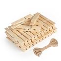 jijAcraft 50 Pcs Large Clothes Pins - 2.9 Inch Wooden Clothespins