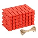 jijAcraft 50 Pcs Large Clothes Pins - 2.9 Inch Wooden Clothespins