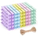 jijAcraft 50 Pcs Large Clothes Pins - 2.9 Inch Wooden Clothespins