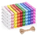 jijAcraft 50 Pcs Large Clothes Pins - 2.9 Inch Wooden Clothespins