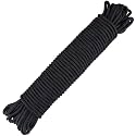 jijAcraft 6MM Black Nylon Rope - Thick Nylon Washing Line, 30M Solid Binding Hanging Twisted Cord, Heavy Duty Rope for Garden, Hammock, Camping Trips, Marine Rigging