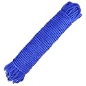 jijAcraft Nylon Rope - 100 Feet Blue Nylon String, 1/4 Inch Solid Braided Thick Strong Rope for Multi- Purpose Tie Down, Clothesline, Gardening, Craft Projects