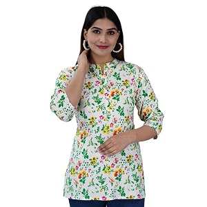 Jikonet Womens Printed Rayon Straight Short Kurti