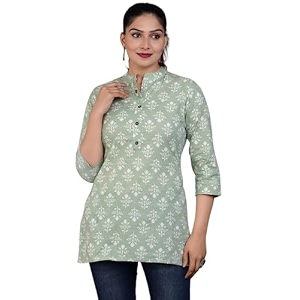 Jikonet Womens Printed Rayon Straight Short Kurti