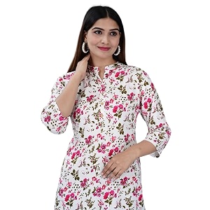Jikonet Womens Printed Rayon Straight Short Kurti