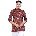 Jikonet Women39s Printed Rayon Straight Short Kurti