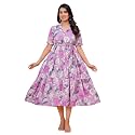 Jikonet Women39s Western Dress Floral Printed Cotton