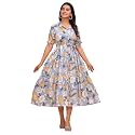 Jikonet Women39s Western Dress Floral Printed Cotton