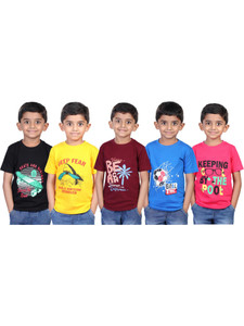 JILZ Boys Typography Pure Cotton Regular T
