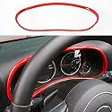 Jimen Compatible with 2011-2018 Jeep Wrangler JK &amp; Unlimited Instrument Panel Trim Cover Dashboard Accessories (Red)