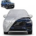 jimny 100% Waterproof Car Cover | Dustproof Sun Protection Cover | Soft Cotton Lining | Triple Stitched | Mirror Pocket | Antenna Pocket | All Weather Body Cover (Silver with Yellow Piping)