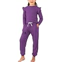 Jimonda Cotton Kids Outfit Girls Sweatsuit Set Solid Tracksuit 2PC