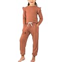 Jimonda Cotton Kids Outfit Girls Sweatsuit Set Solid Tracksuit 2PC
