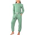 Jimonda Cotton Kids Outfit Girls Sweatsuit Set Solid Tracksuit 2PC